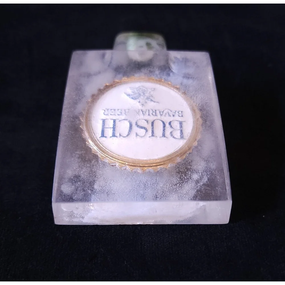 Vintage Busch Bavarian Draft Beer Frosted Acrylic Home Bar Tap Square Handle